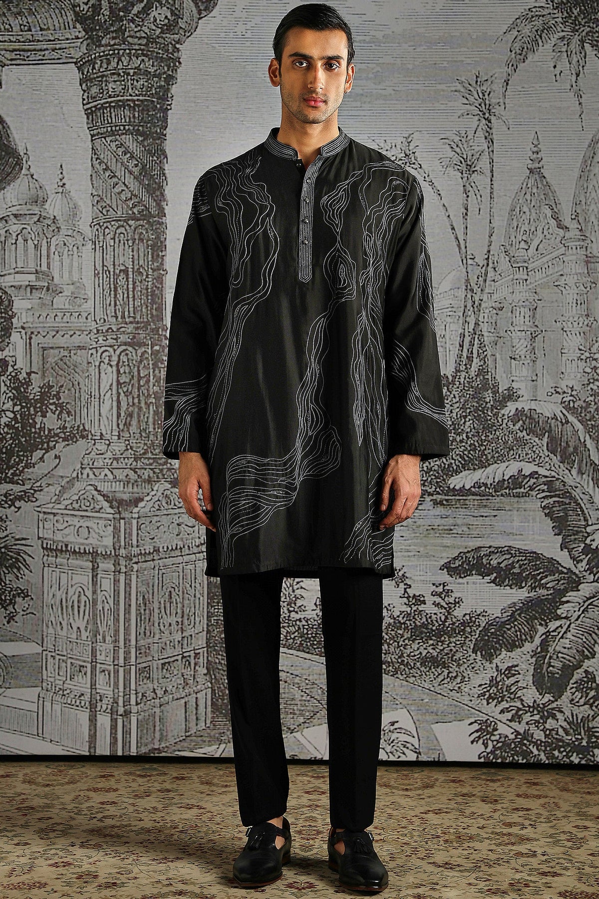 Black Onyx Minimal Kurta Set