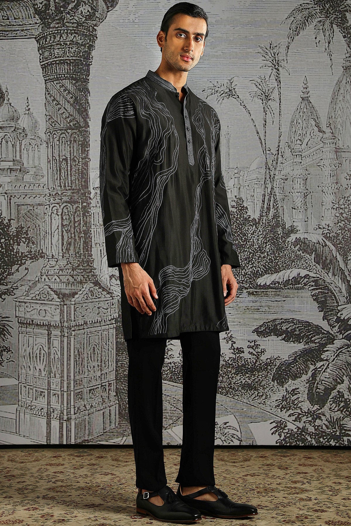 Black Onyx Minimal Kurta Set