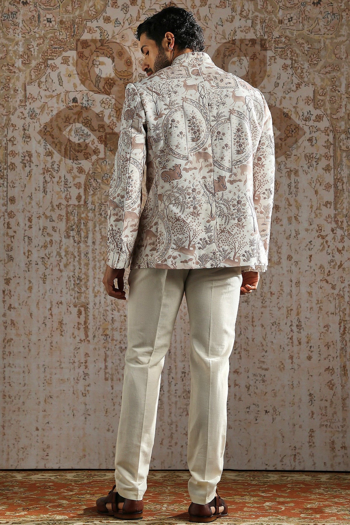 Ivory Brocade Heritage Bandhgala Set