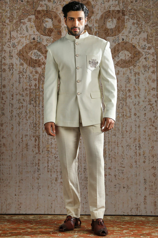 Ivory Royal Crest Bandhgala Set
