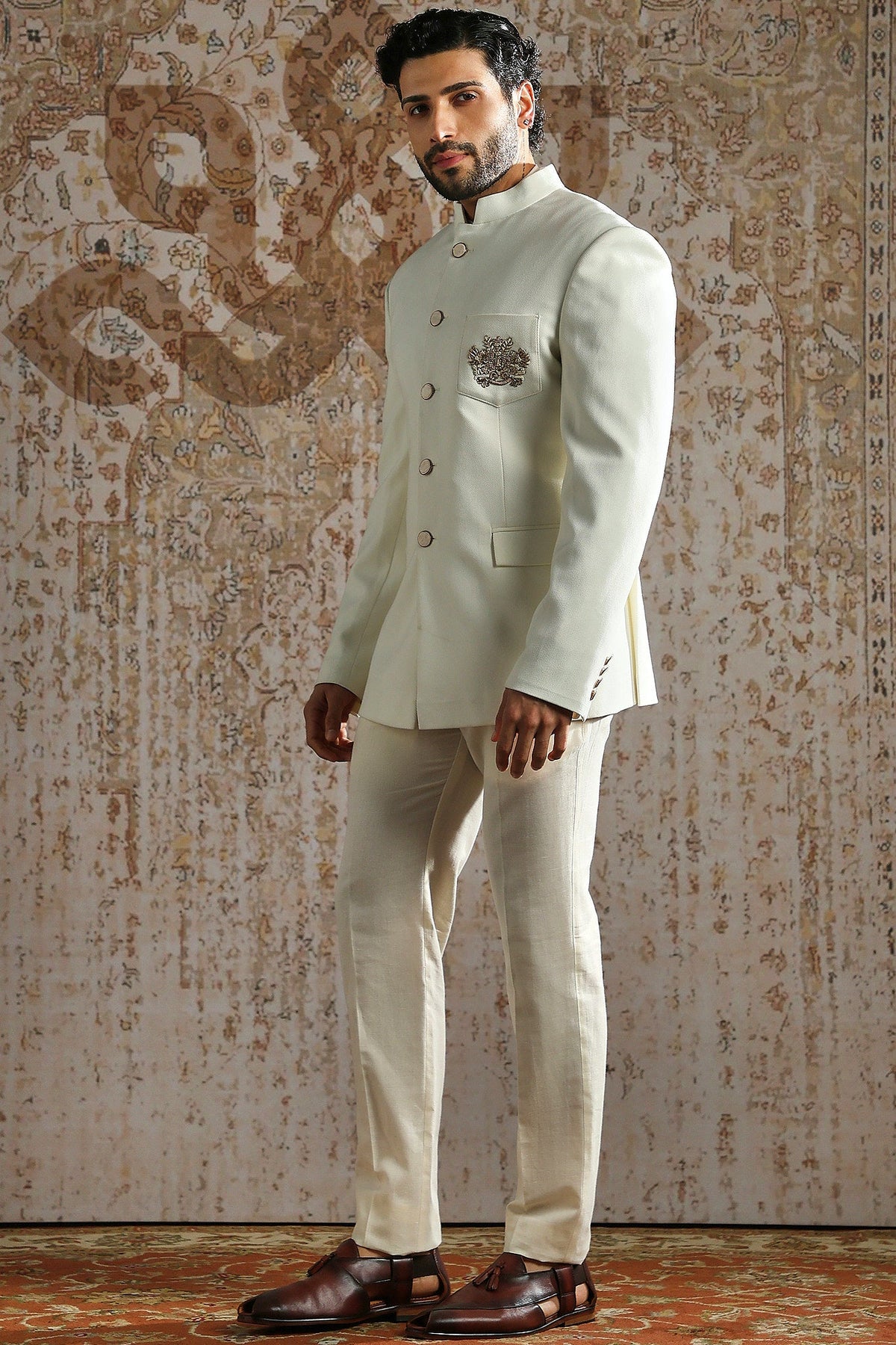Ivory Royal Crest Bandhgala Set