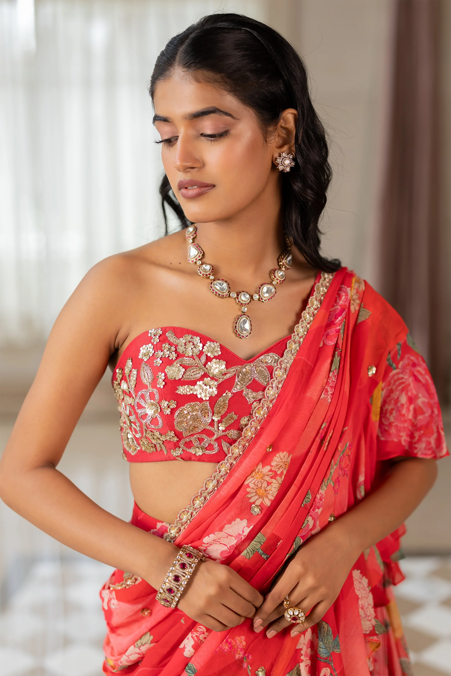 TATIANA SAREE SET – RED