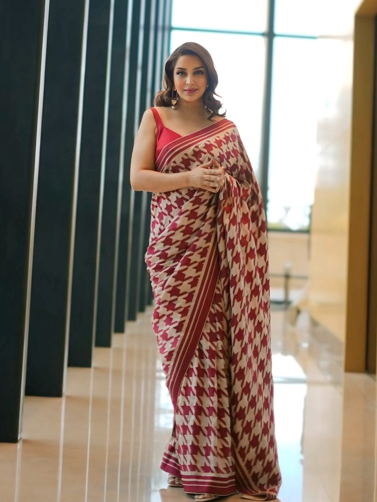 Deep Red Gerum Saree