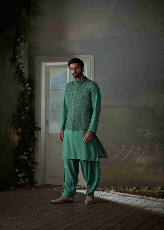 Kurta Salwar Bundi Jacket Set