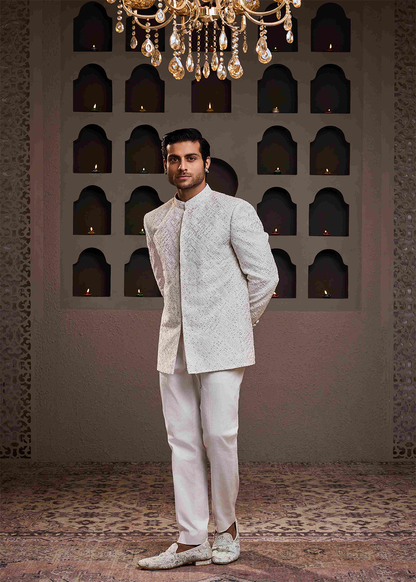 White Jodhpuri Coat Pant