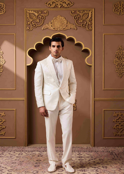 Ivory Tuxedo Jacket and Pant