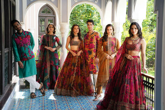 Mustard Floral Lehenga Set