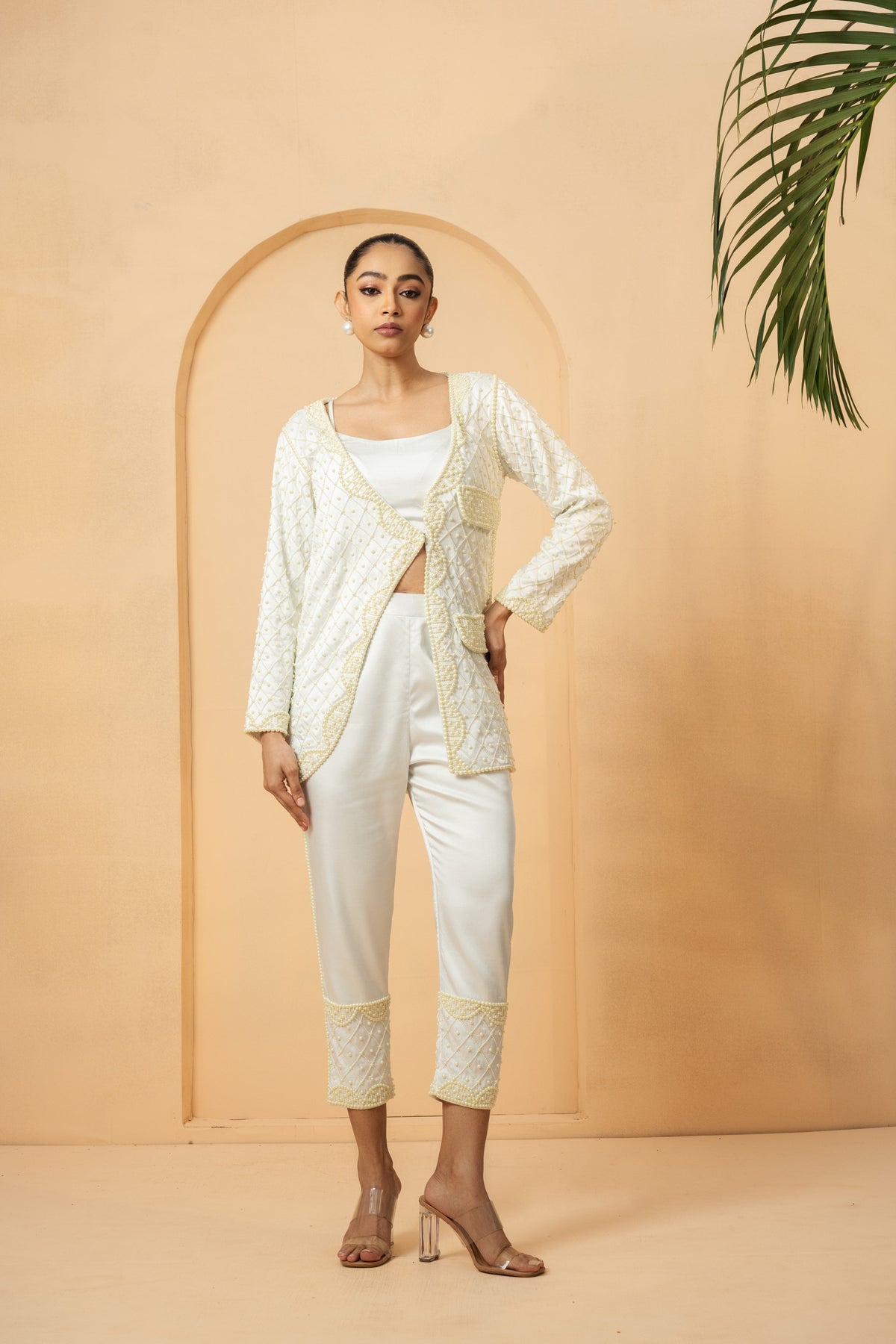 Ivory Hand-Embroidered Co-Ord Set