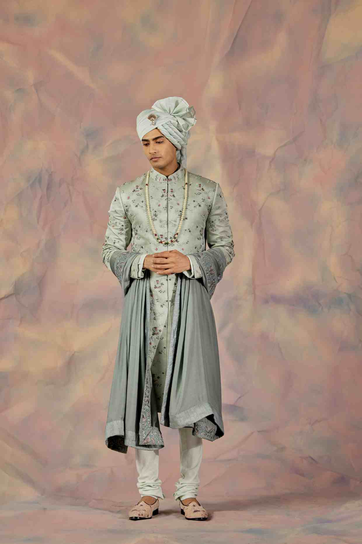Eau De Nil Sherwani Set