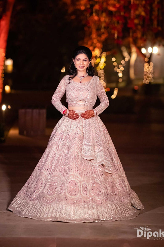 Rhythm Jain in Silver Lehenga