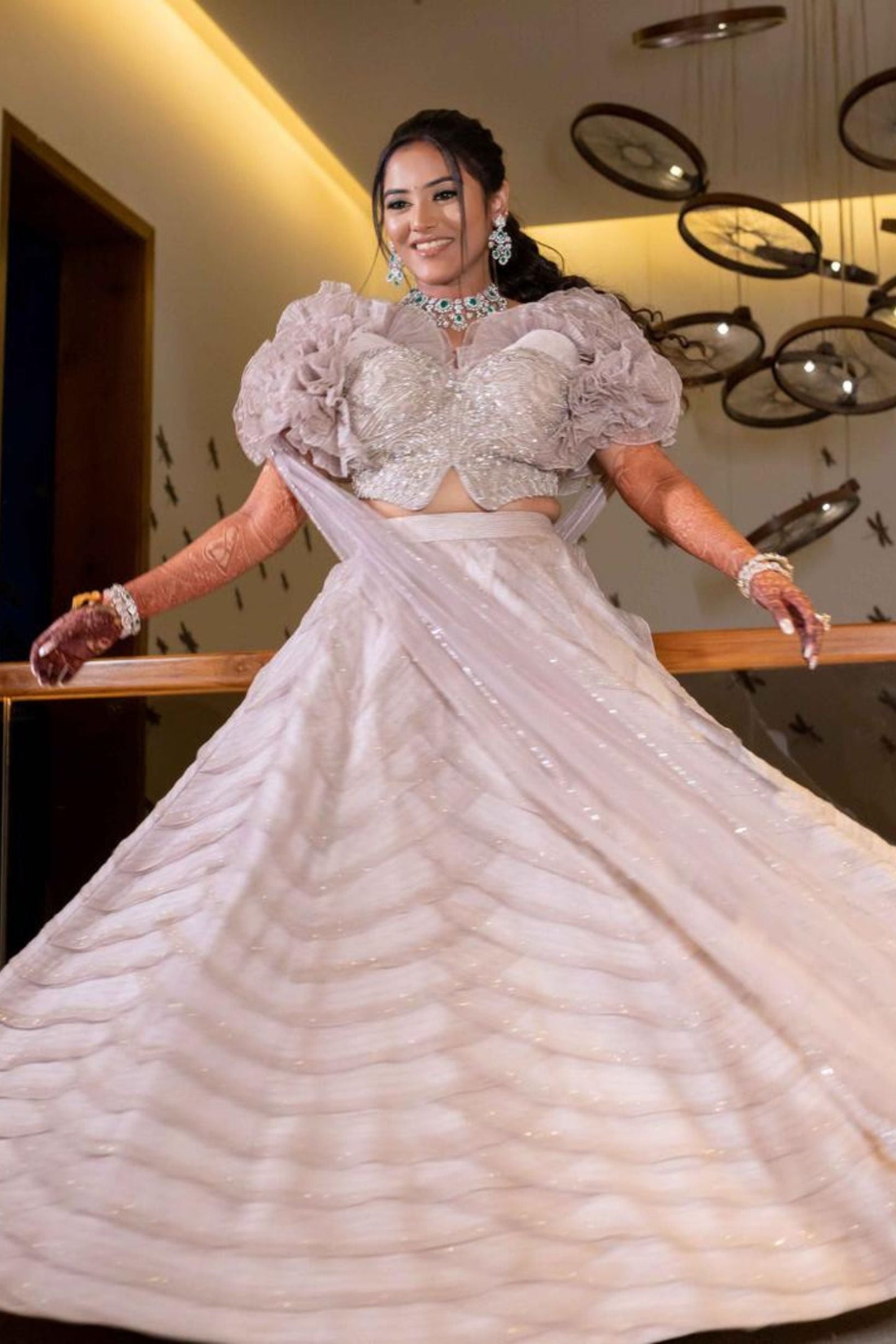 Sakshi Bafna in Ruffle Blouse & Skirt