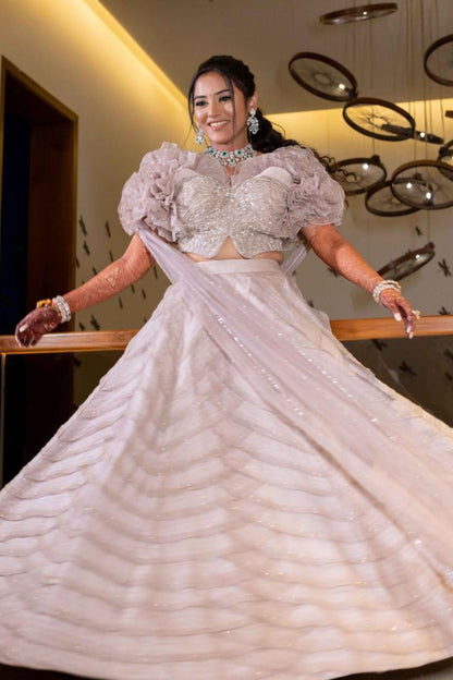 Sakshi Bafna in Ruffle Blouse & Skirt