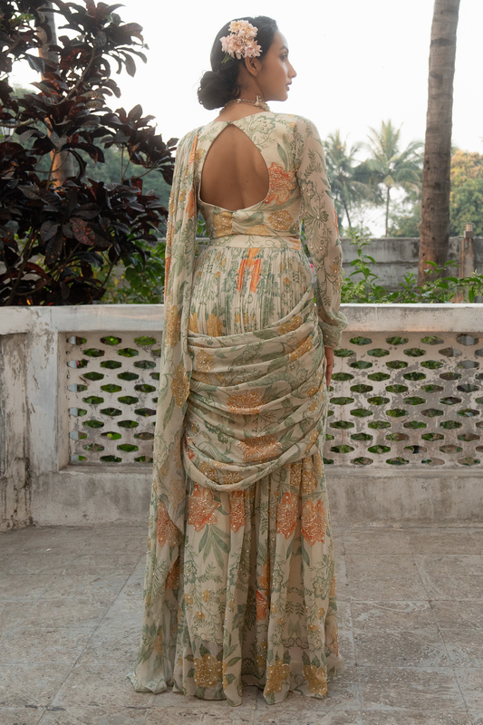 ALAIA SAREE SET – IVORY