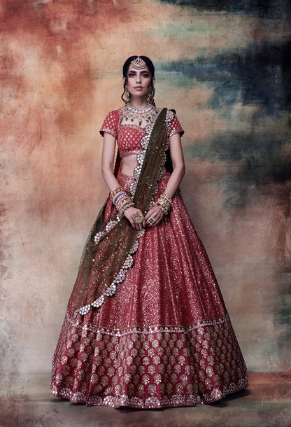 Deep Rust Bridal Lehenga Set