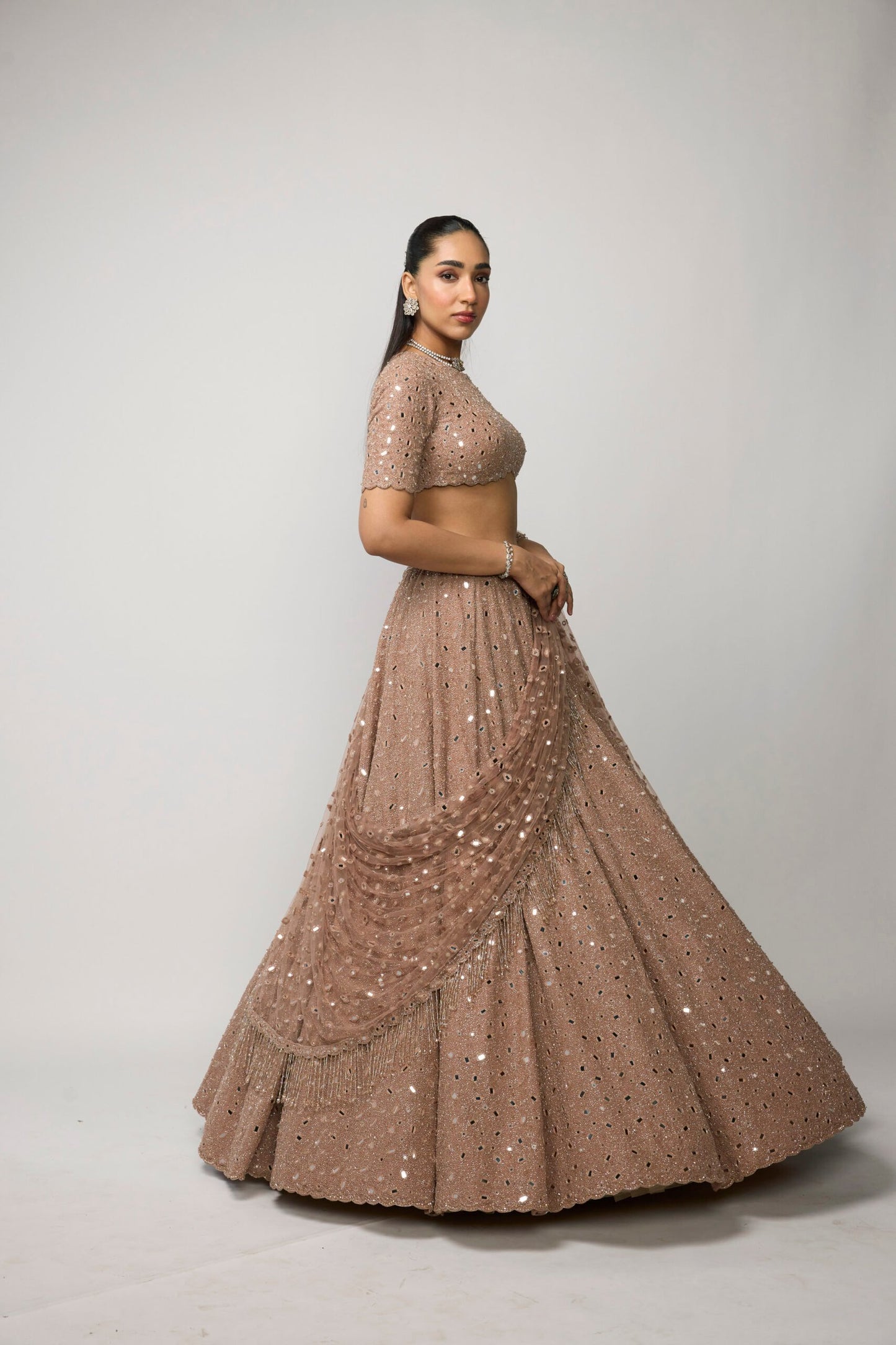 Bronze Rosé Lehenga Set