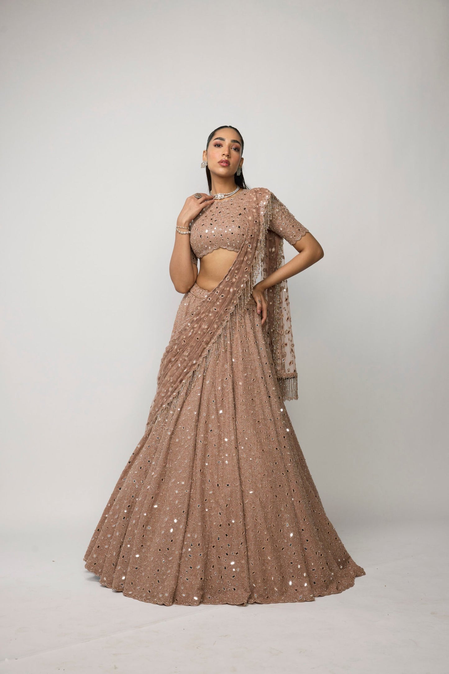 Bronze Rosé Lehenga Set