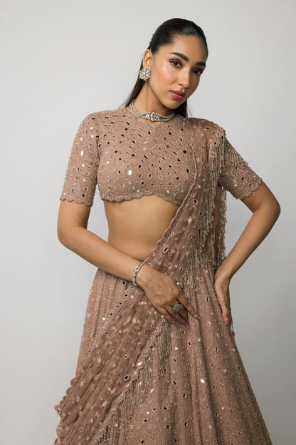 Bronze Rosé Lehenga Set
