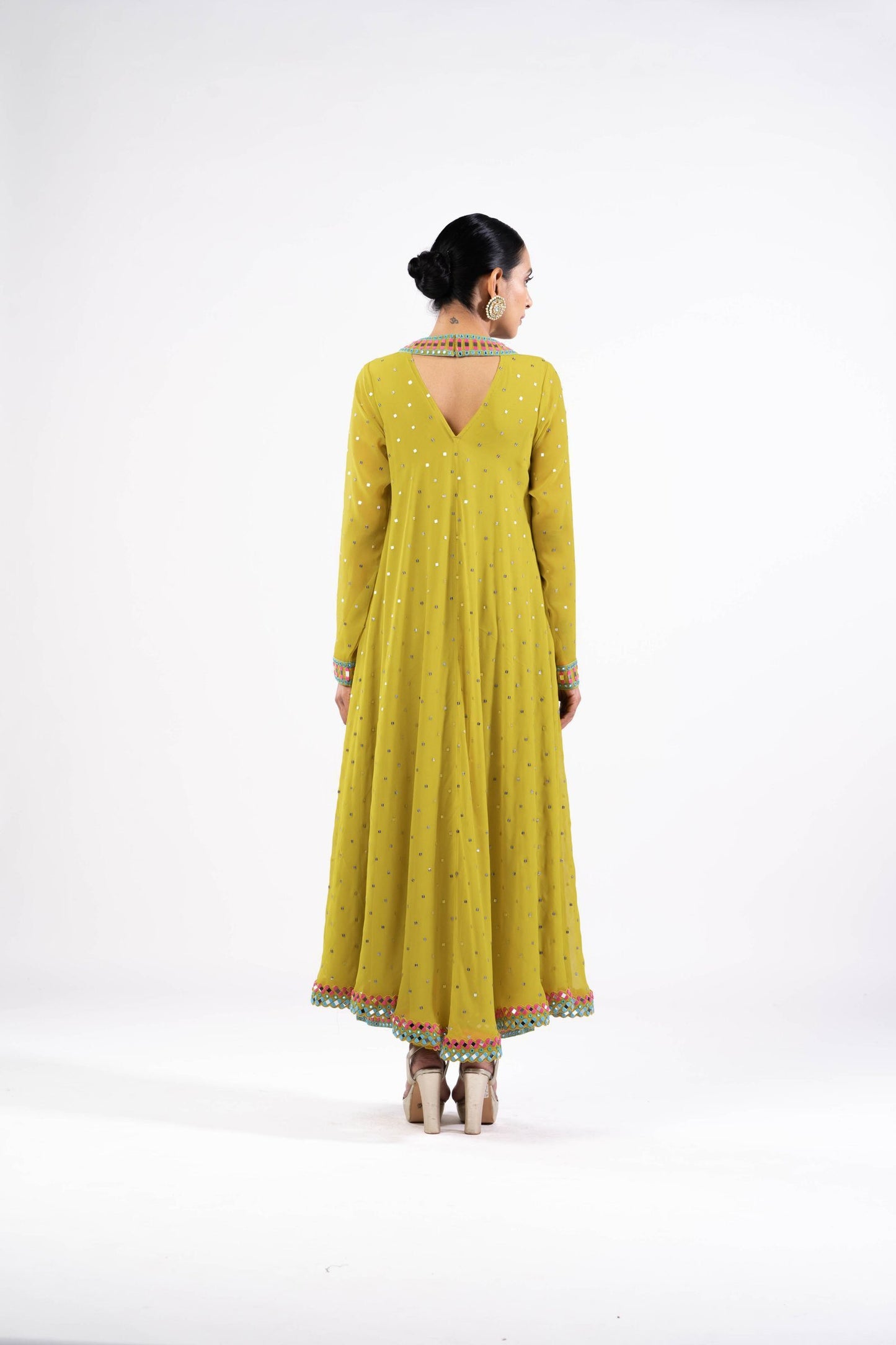 Moss Green Asymmetrical Kurta Set