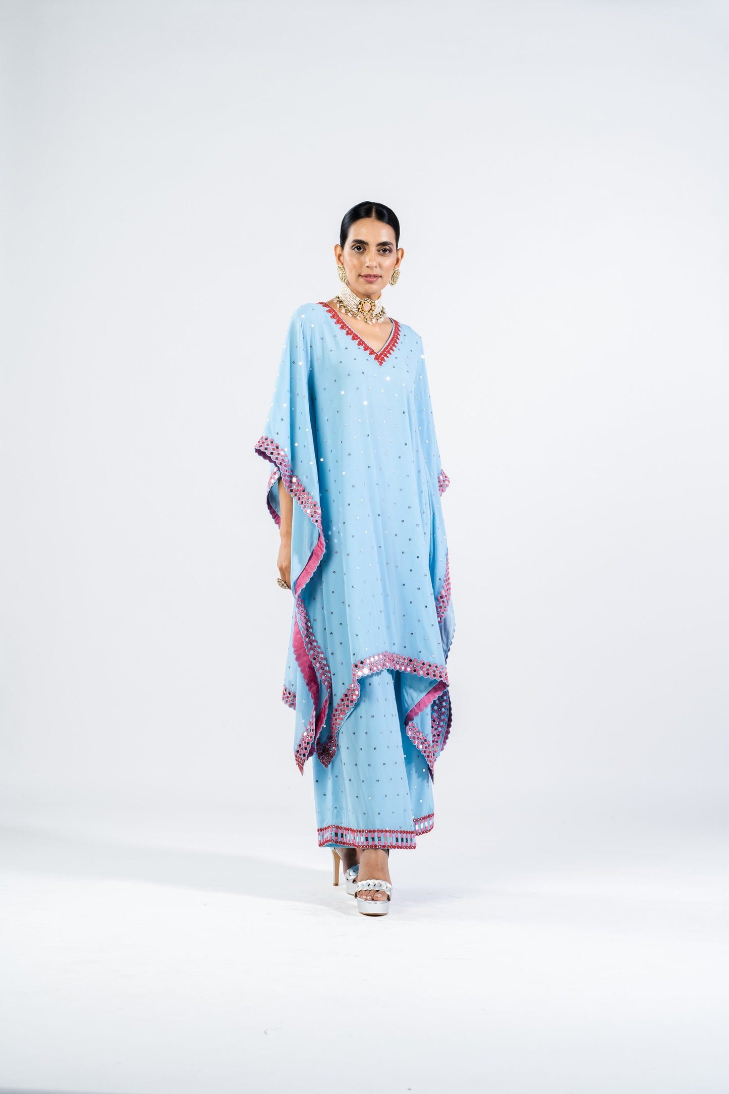 Ice Blue Kaftan Set