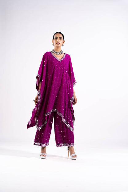 Pop Wine Kaftan Set