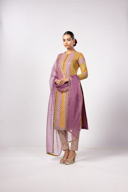 MUSTARD MULTICOLOR KURTA SET