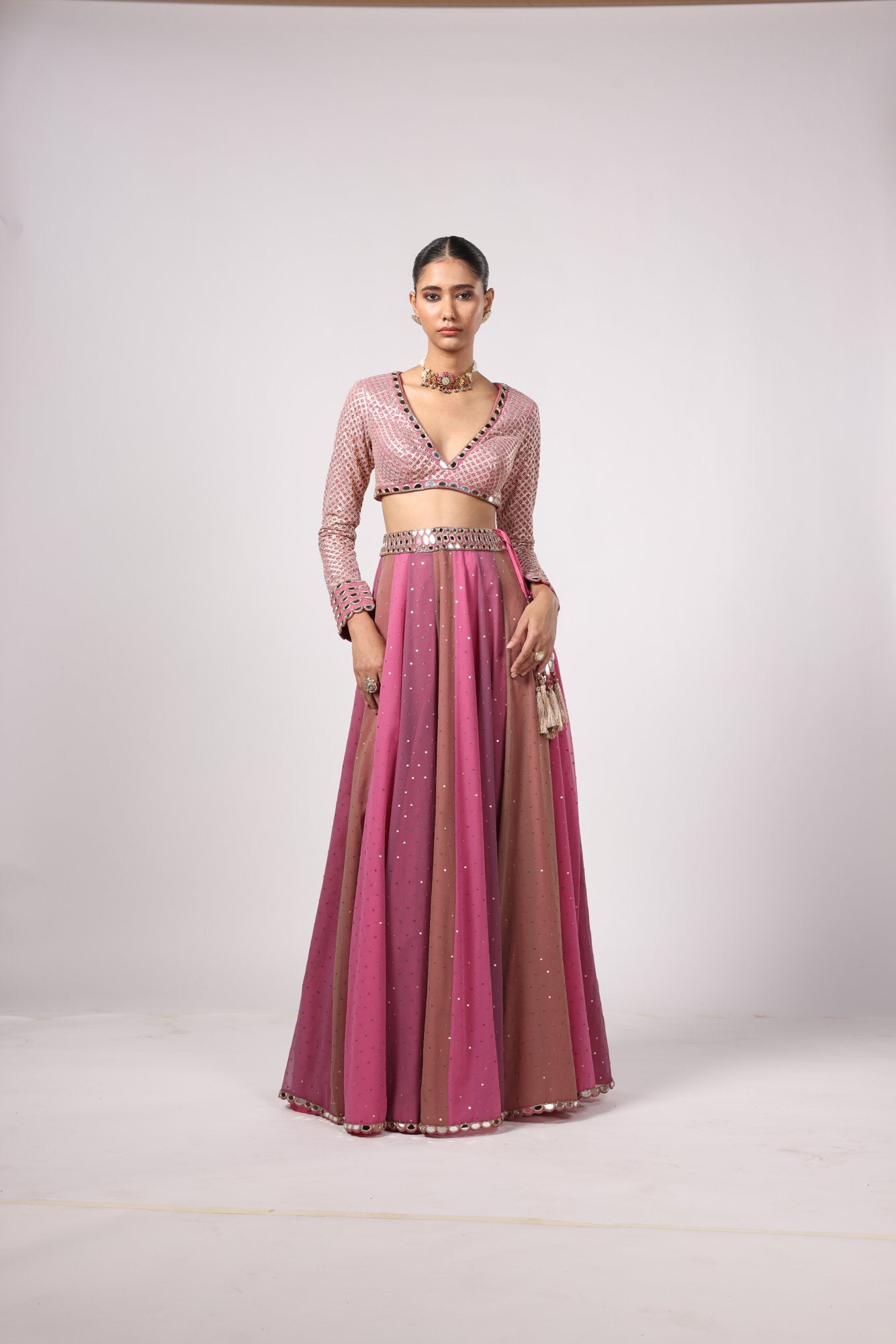 DARK BLUSH LEHENGA PANTS SET