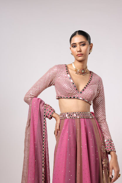 DARK BLUSH LEHENGA PANTS SET
