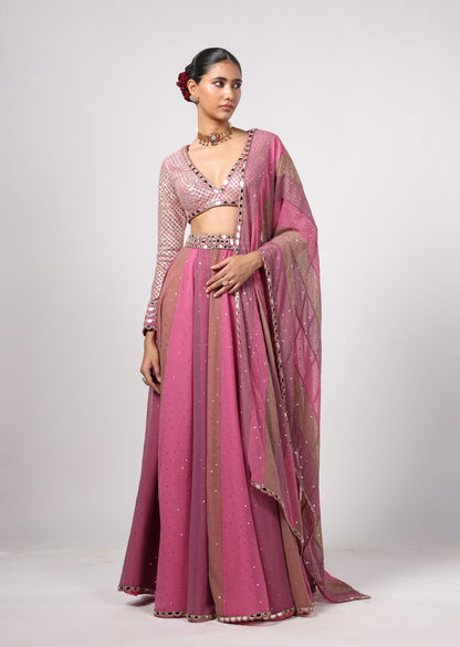 DARK BLUSH LEHENGA PANTS SET