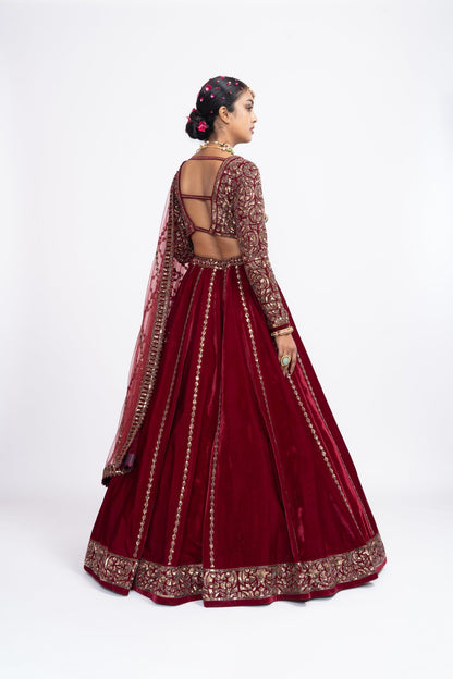 Mahroon Lehenga Set