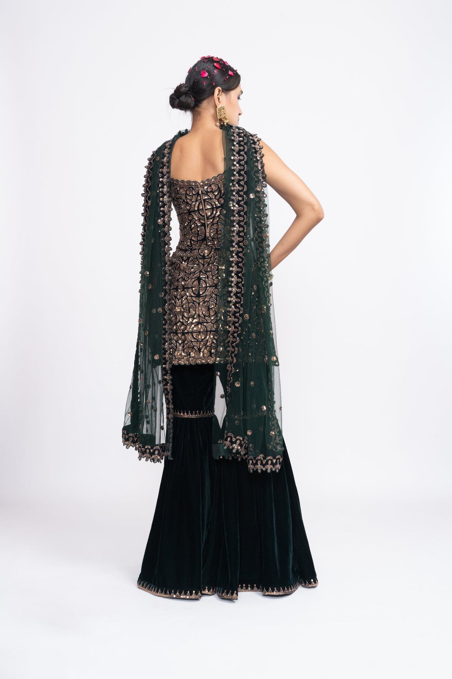 Deep Green Kurta Sharara Set
