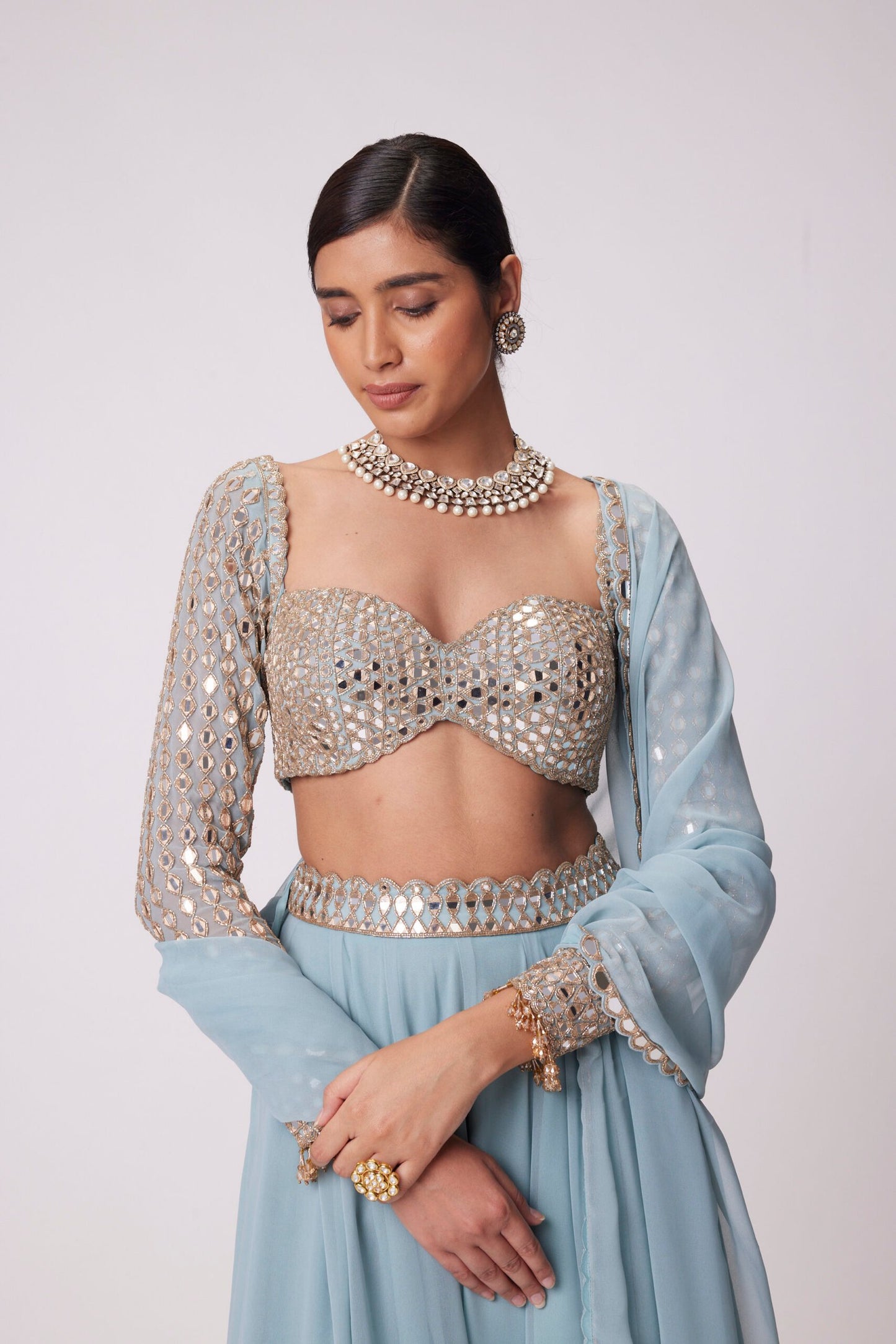 Powder Blue  Lehenga Pants set