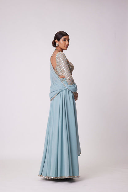 Powder Blue  Lehenga Pants set
