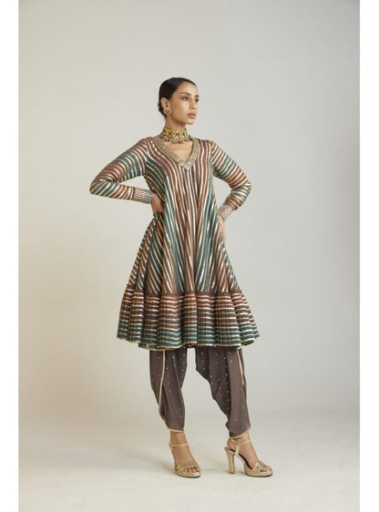Mud Green A Line Dhoti Kurta Set