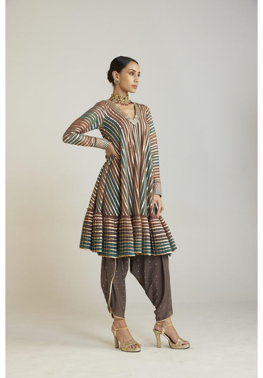 Mud Green A Line Dhoti Kurta Set