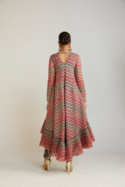 Charcoal Grey Asymmetrical Kurta Dhoti Set