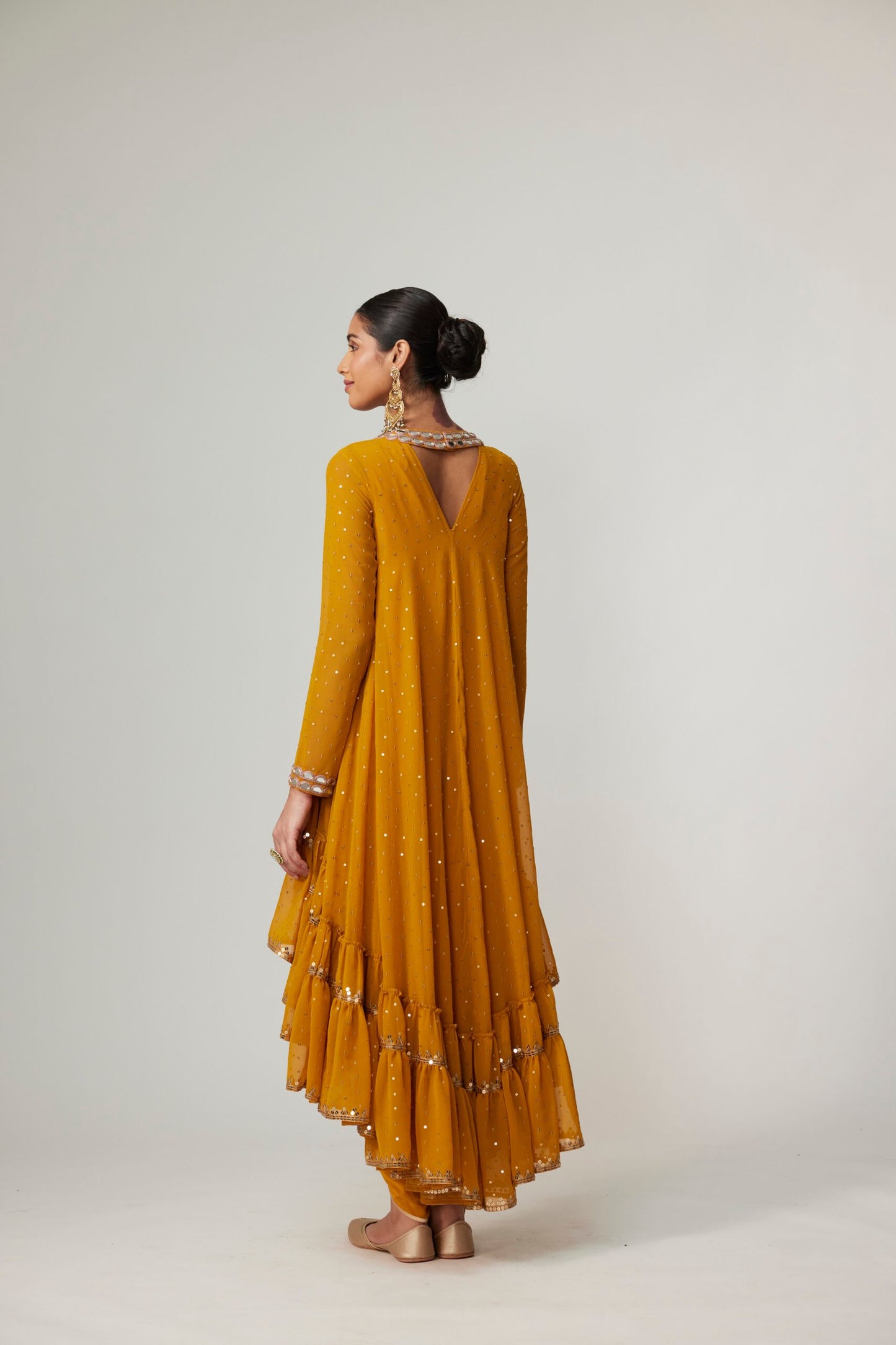 MUSTARD DHOTI KURTA WITH DUPATTA SET