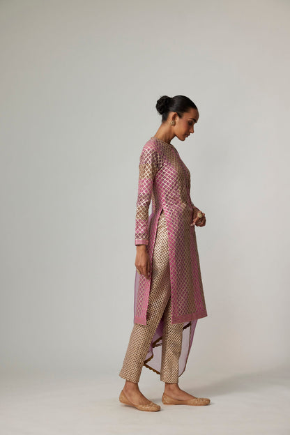 MUD MAUVE MULTICOLOR KURTA WITH DUPATTA SET