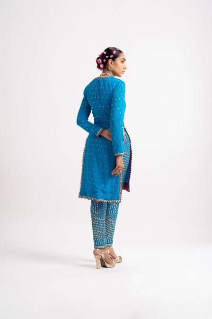 Firozi V Neck Multi Geo Pant Kurta Set