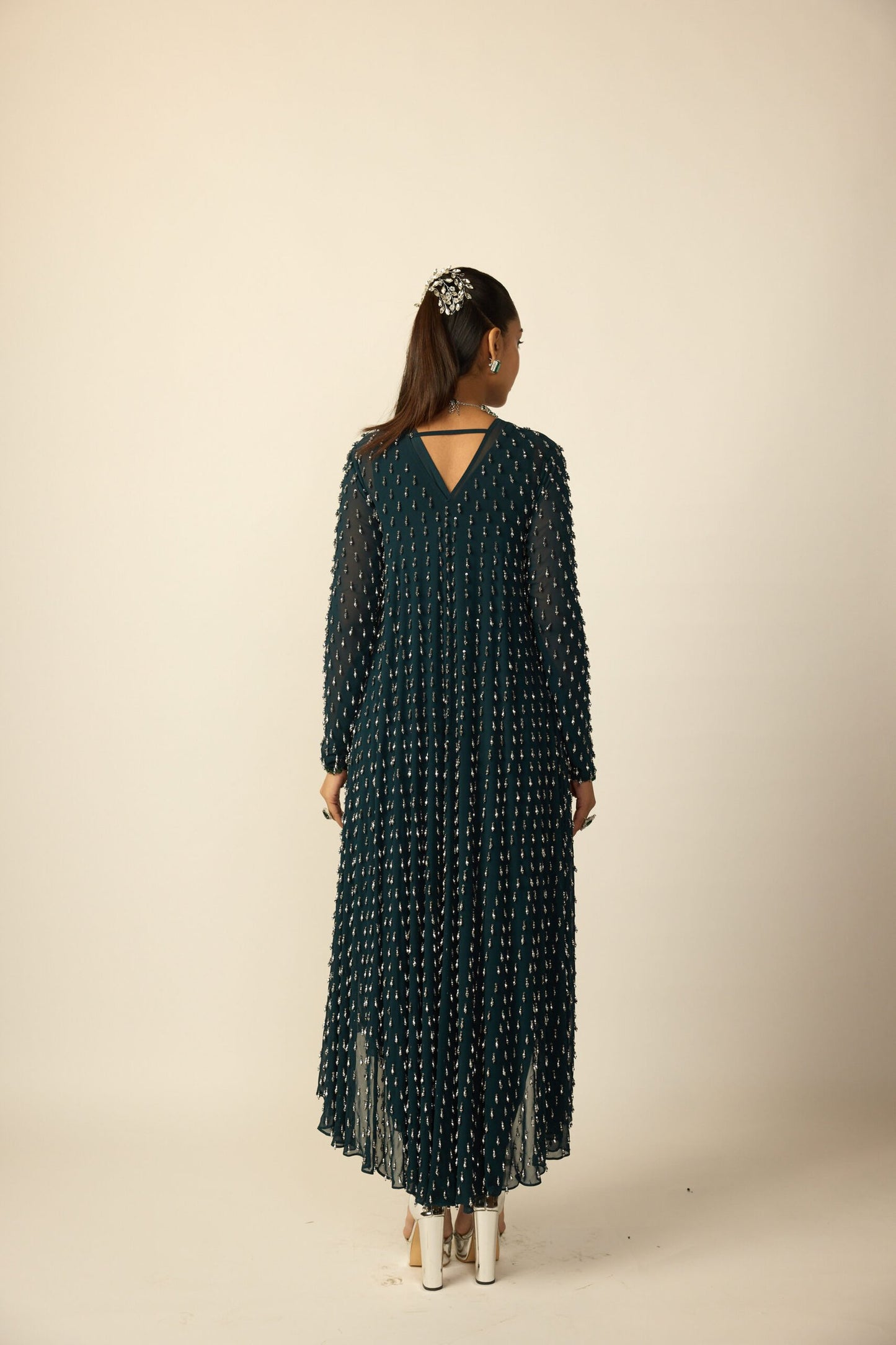 Dark Teal Drop Kurta Set