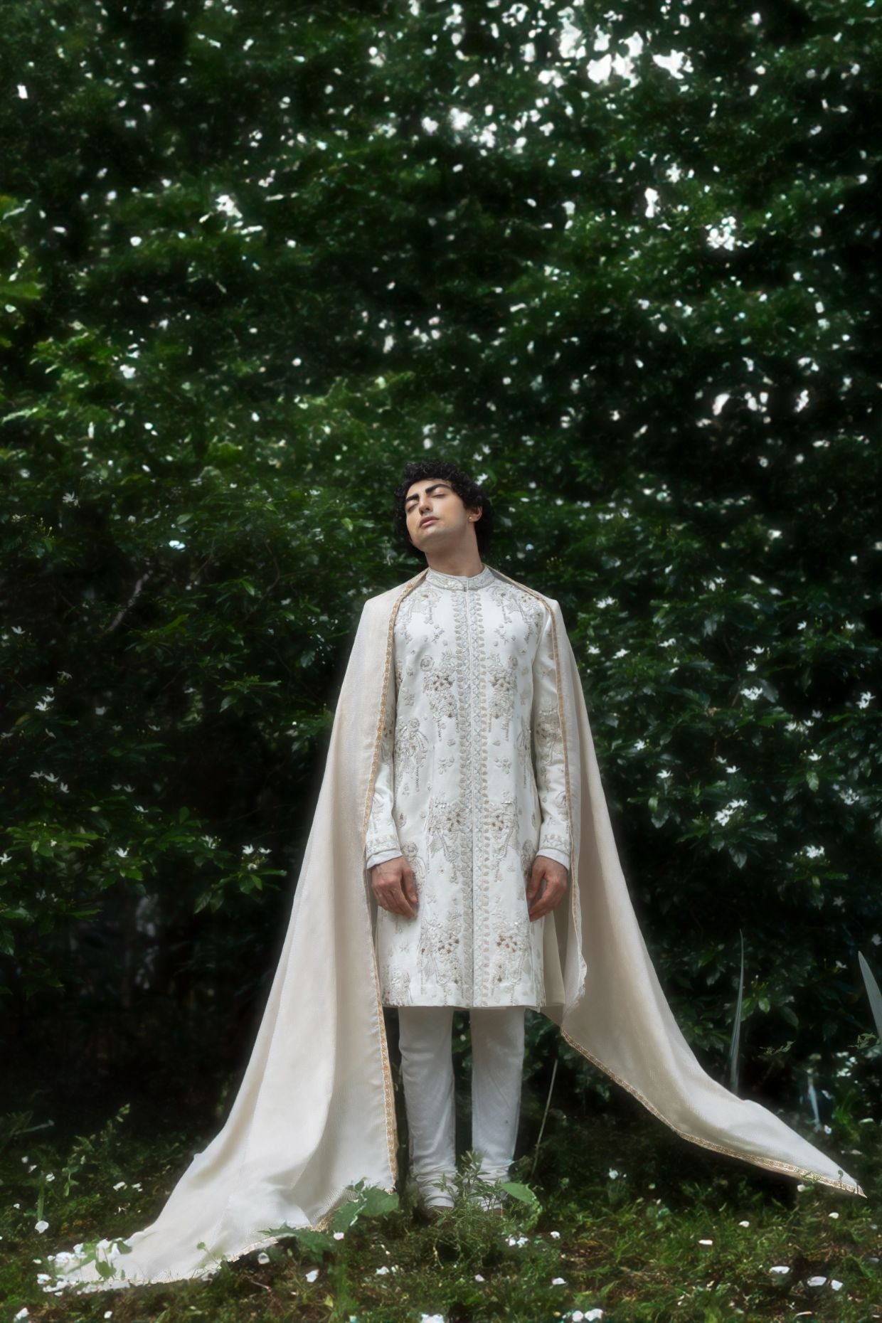 Wisteria White Sherwani Set