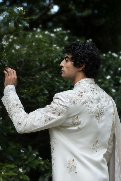 Wisteria White Sherwani Set