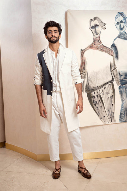 Chalk White Overcoat Set