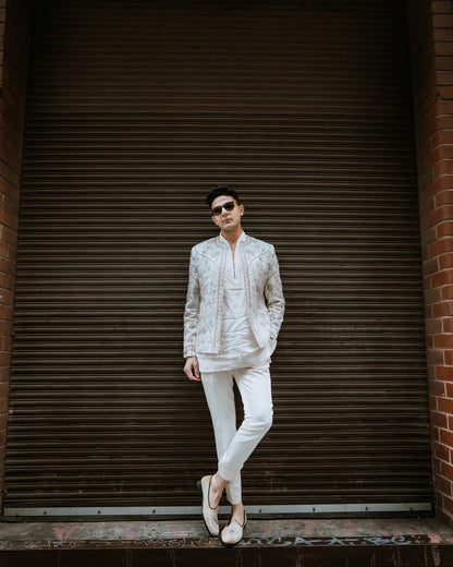 White Dahlia Short Jacket Set