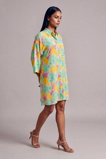 Aquamarine Bloomerang Shirt Dress