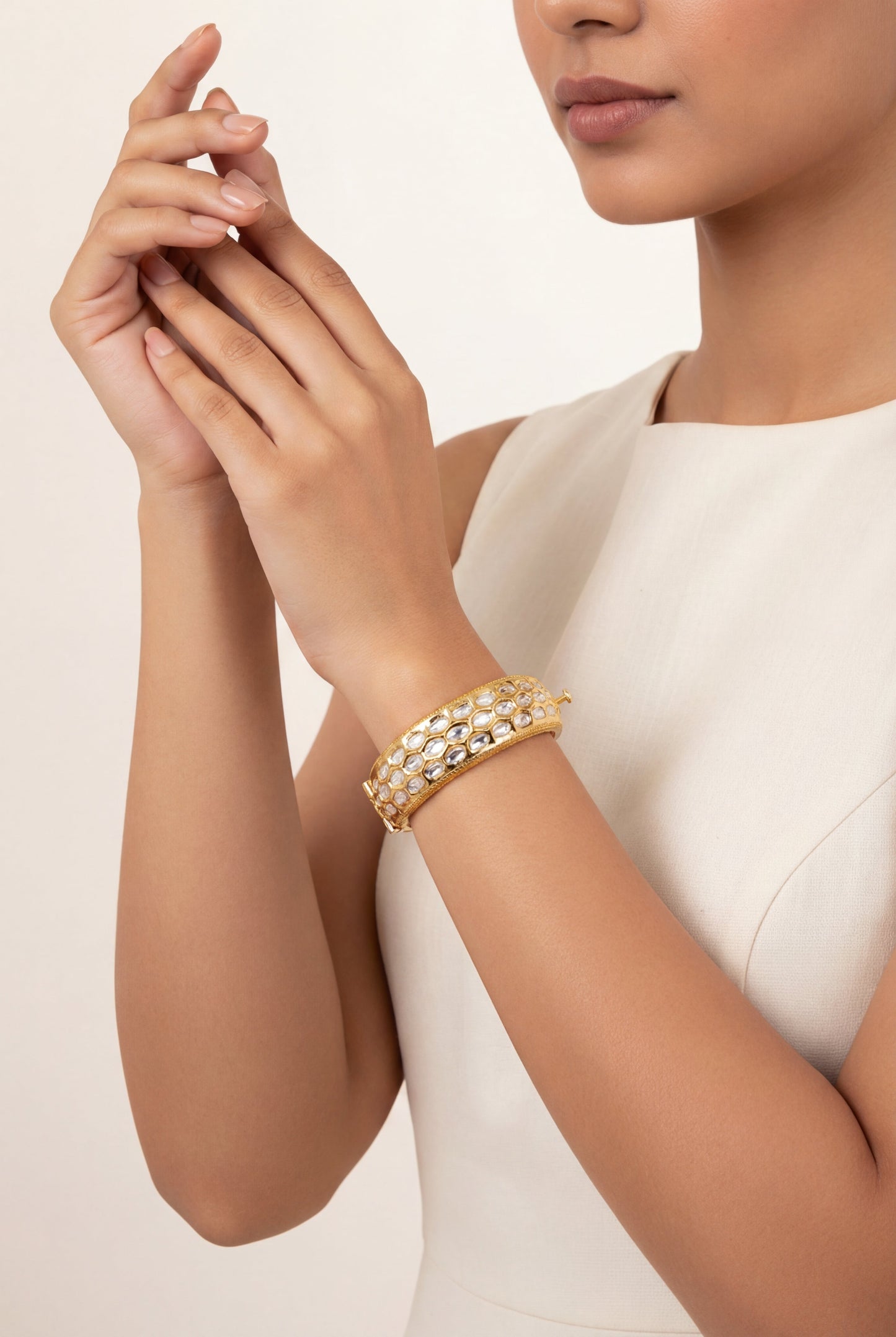 Viraaya Gold Finish Kundan Kadas