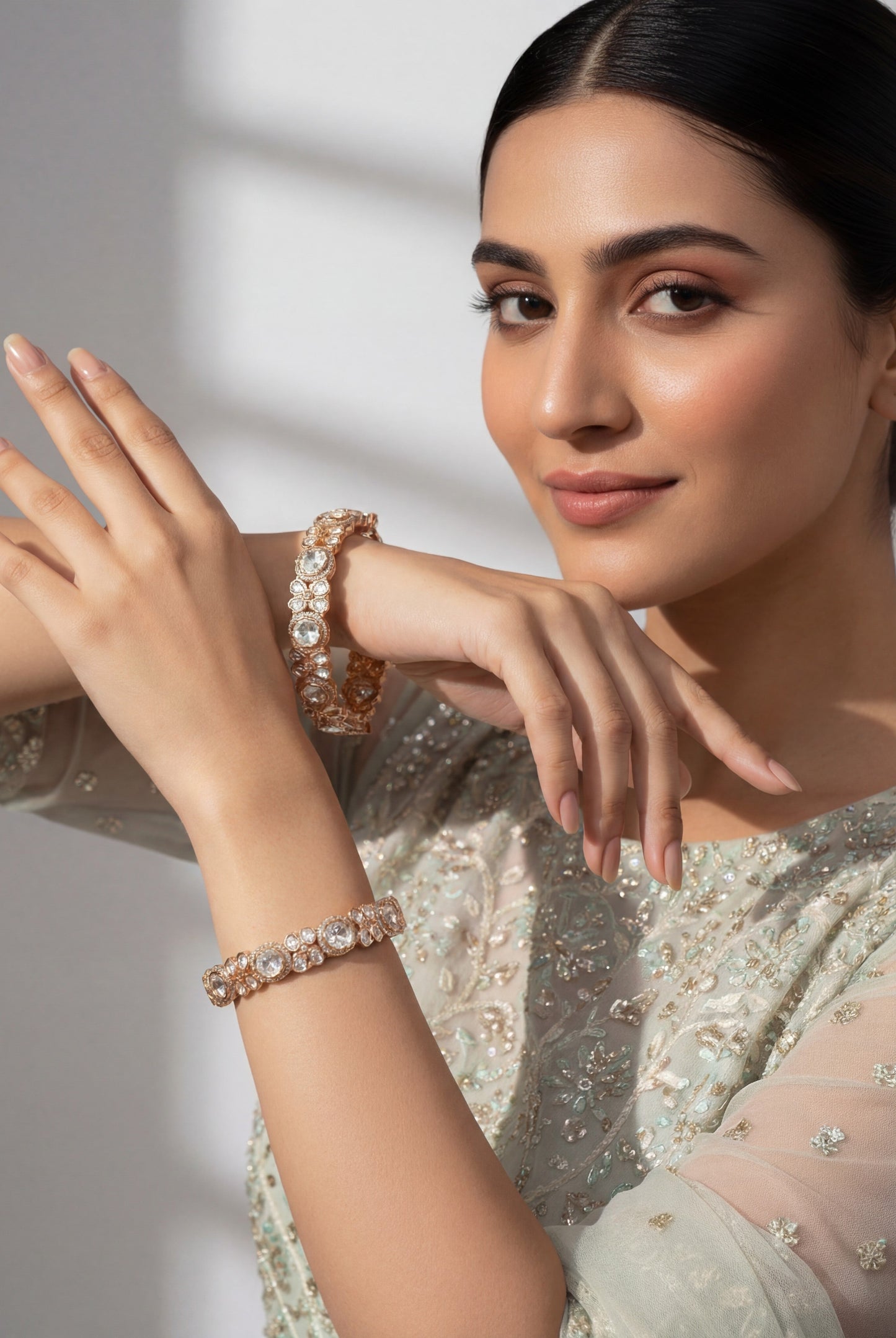 Yuvina Gold Finish Kundan Kadas