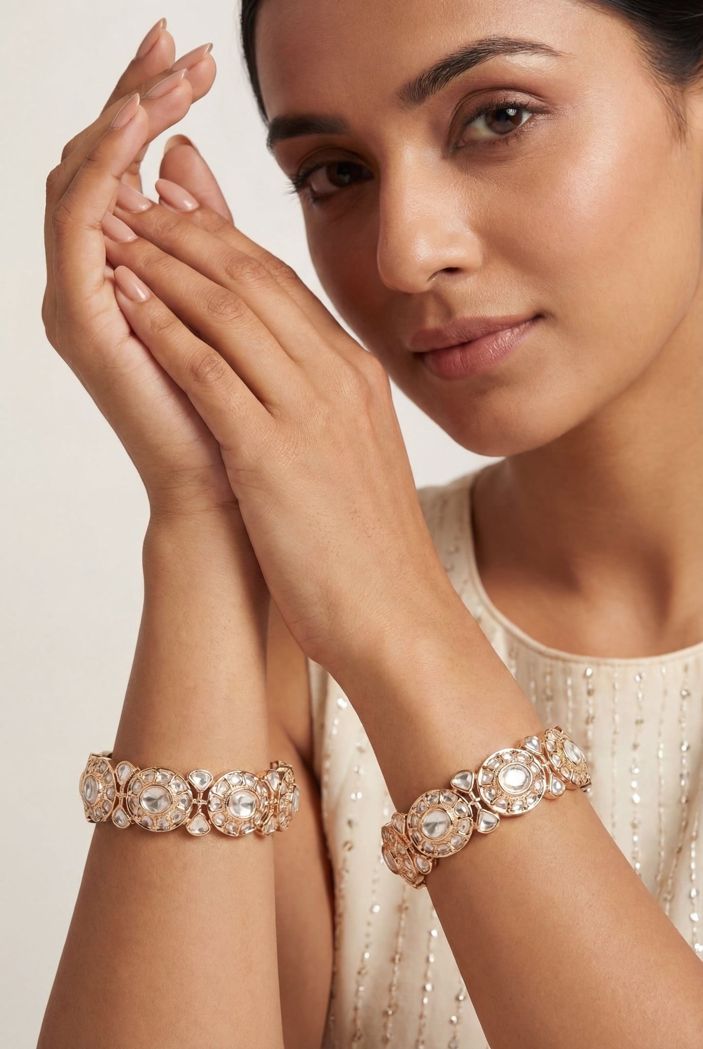 Amayira Gold Finish Kundan Kadas