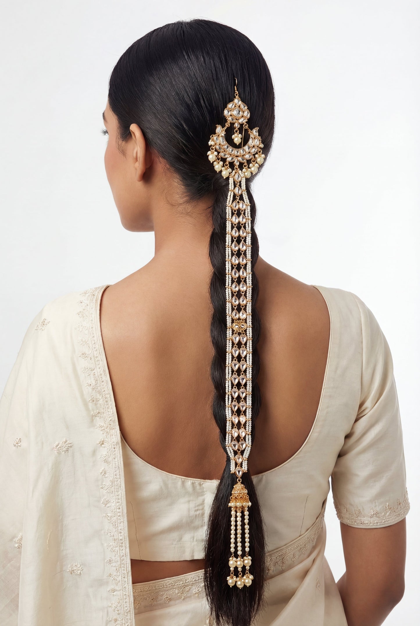 Hiraani Gold Finish Pearl Kundan Choti