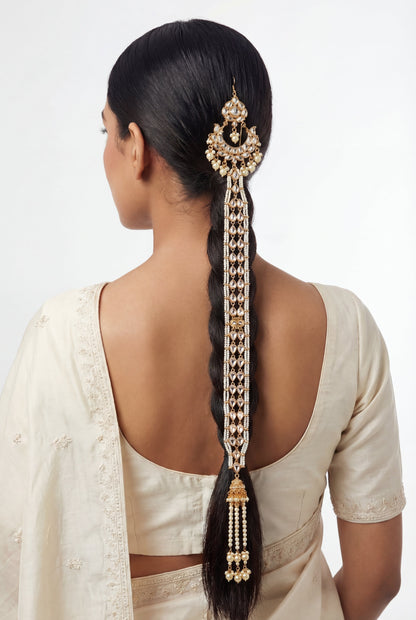 Hiraani Gold Finish Pearl Kundan Choti