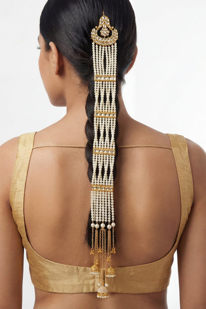 Hirkat Gold Finish Pearl Kundan Choti